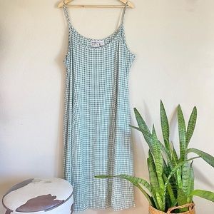 vintage green gingham maxi dress